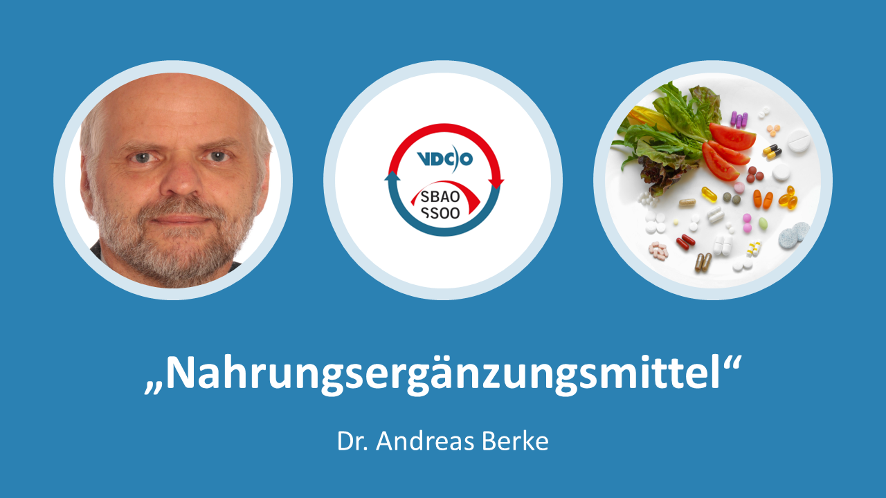 Webinar über Nahrungsergaenzungsmittel von Dr. Berke für die VDCO